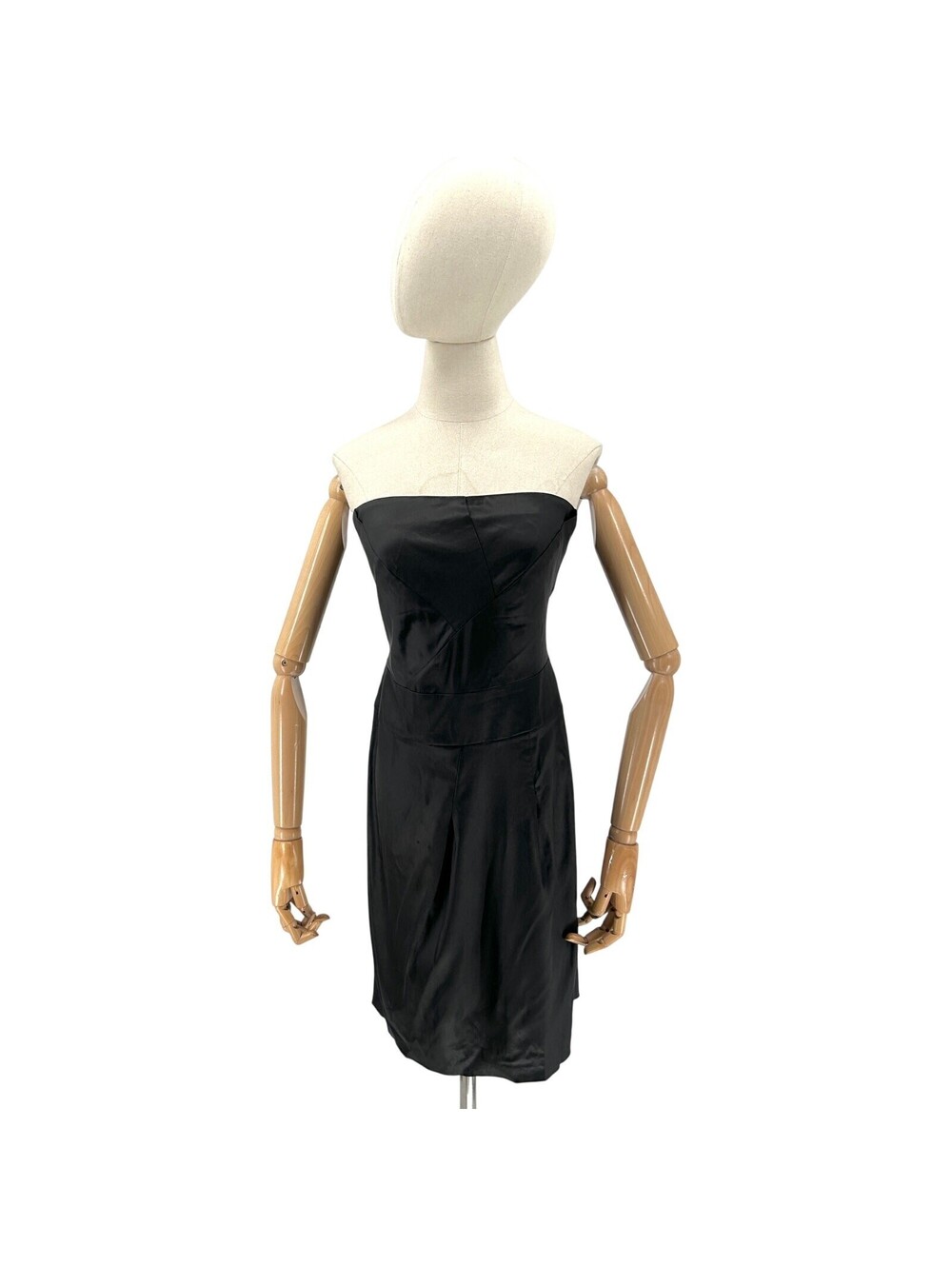 Guess by Marciano Black Satin Strapless Cocktail Dress